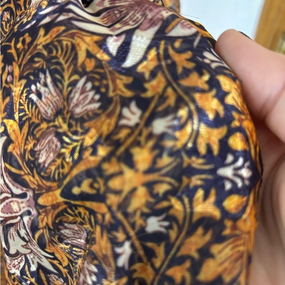 Anthropologie Current Air Ruffle Metallic Patterned Mini Dress - Picture 8 of 12